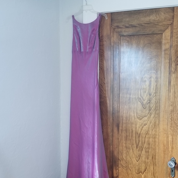 Pink / Lavender Floor Length Formal Prom Dress - Picture 5 of 7